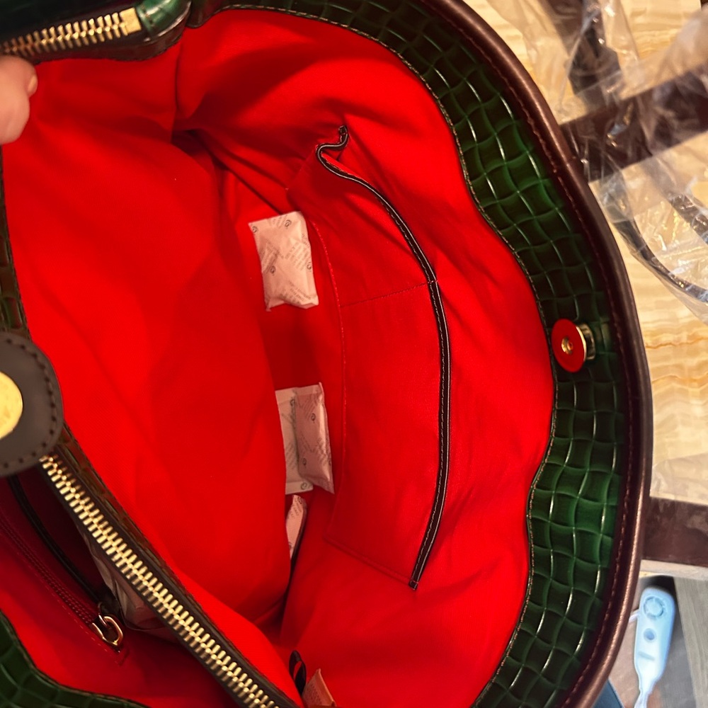 Dooney & Bourke Forest Green Woven Tote - Picture 3 of 7